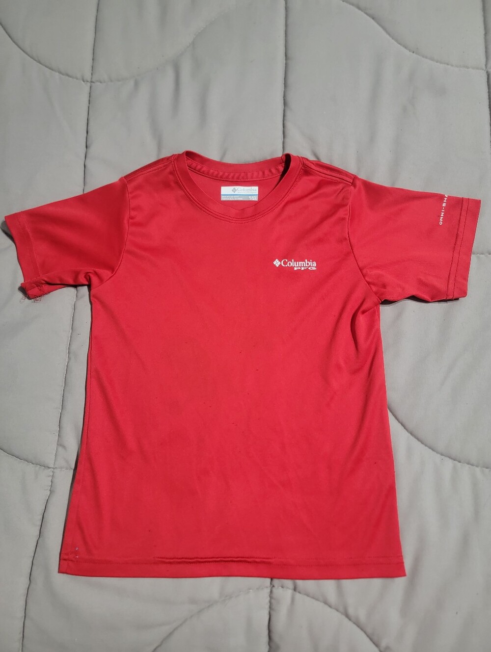 Columbia PFG Kid's Red Triangle Fill Tech T-shirt - Size XS 6/7